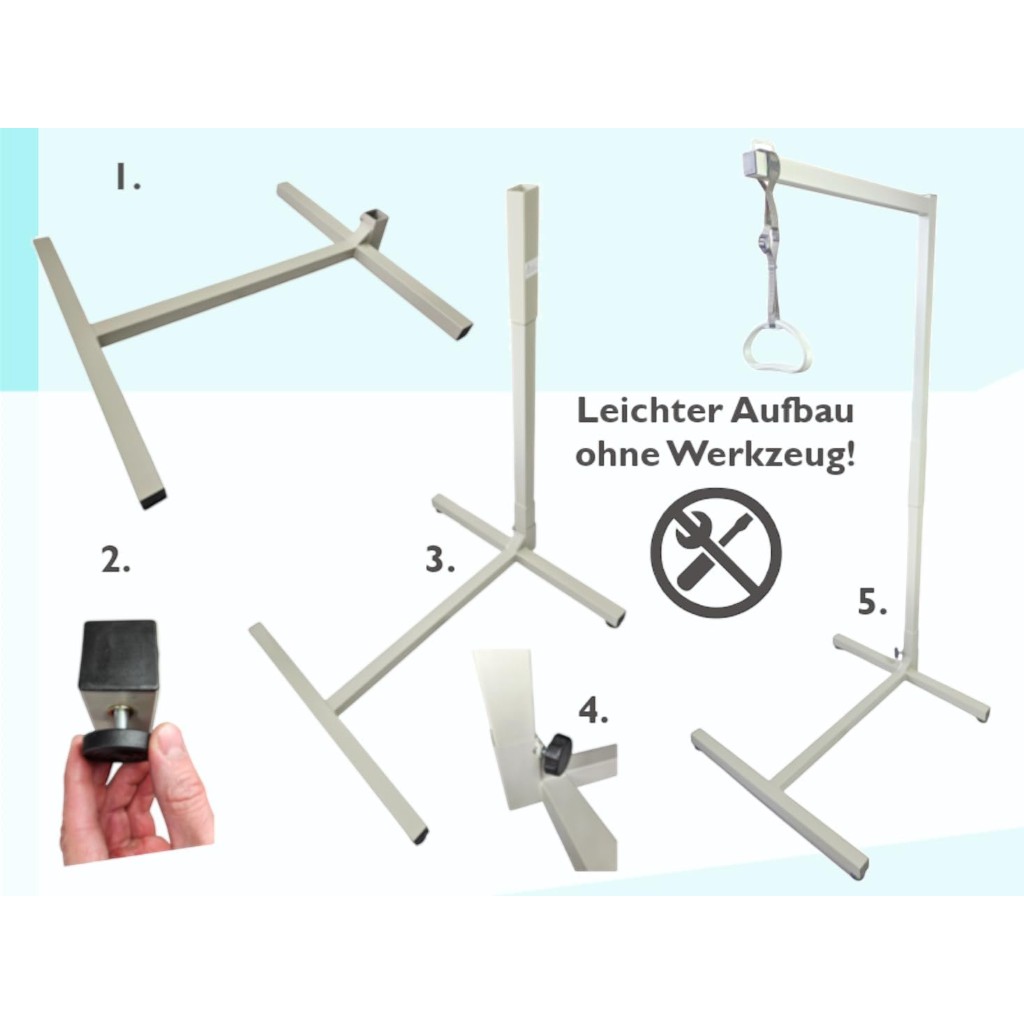 Rehaforum Bettaufrichter, freistehende Aufstehhilfe für das Bett mit Rolko Griff