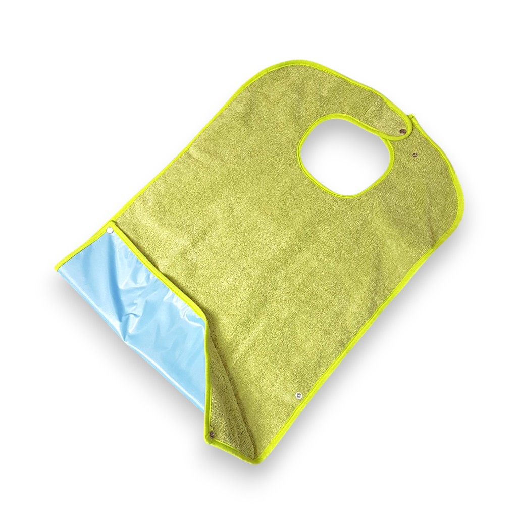10x Waschbare Lätzchen mit  Auffangfalte von Dutchblue für Erwachsene Bewohner-Schutzservietten, Grün