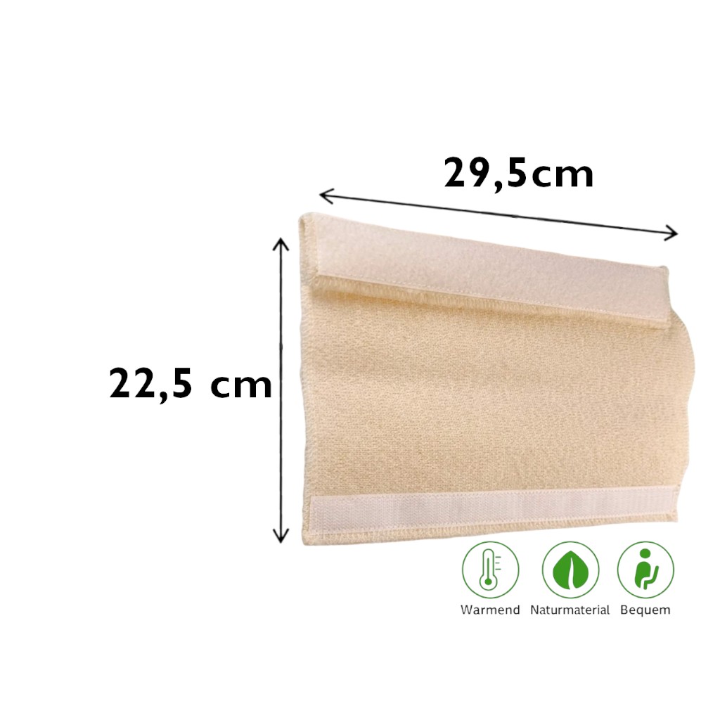 Rollatorsitzpolster aus echter Schurwolle, Sitzkissen mit Rücklehne und zwei Armauflagenschoner für Rollstühle, Farbe: natur, Schurwoll-Rollstuhl-Set