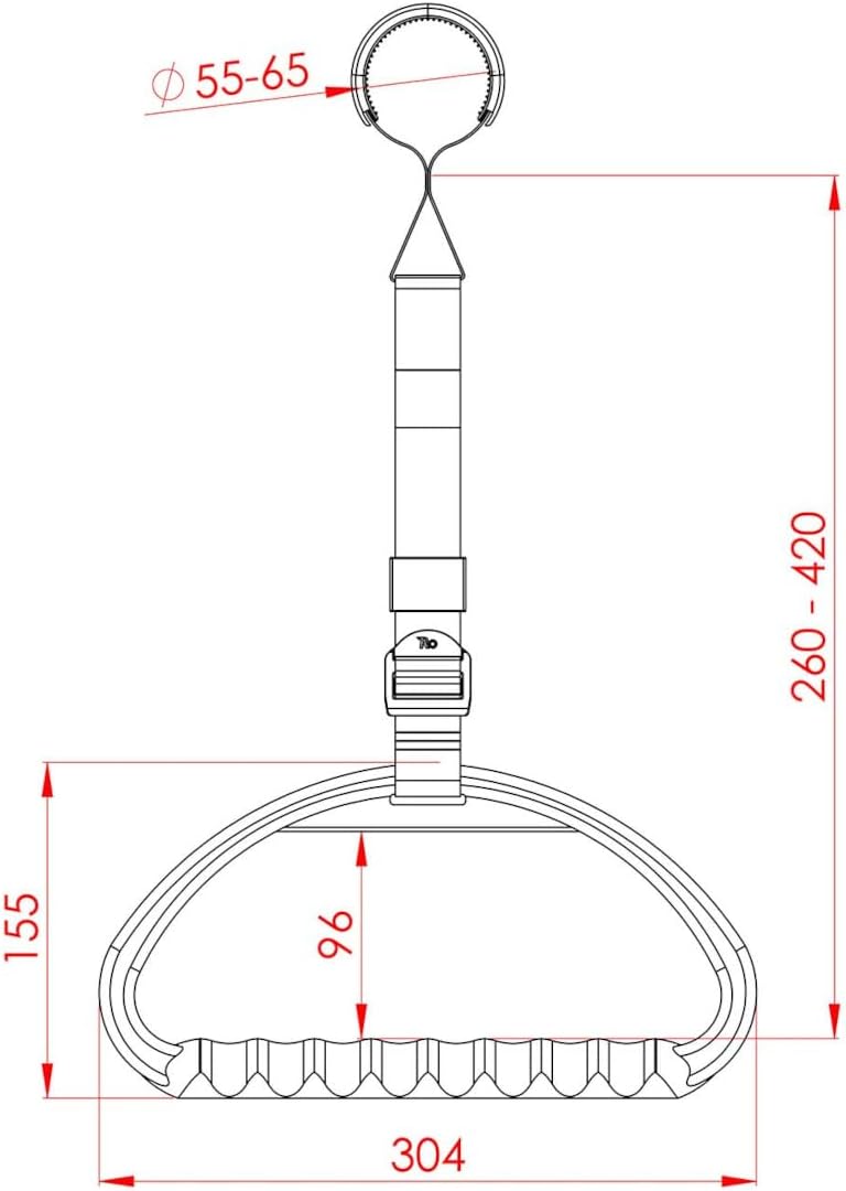 Rolko Aufrichtgriff - Griff mit Schnalle und rutschsicherer Hängeschlaufe, Gurtbreite: 30 mm