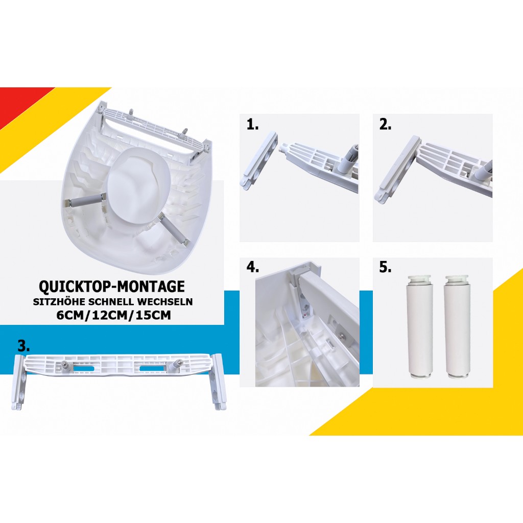 Toilettensitzerhöhung Russka QuickTop mit Armlehnen