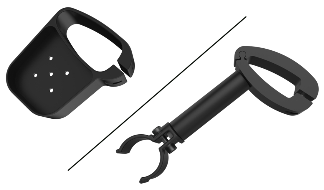 Mobilex Stockhalter Satz mit Klemme + Becher