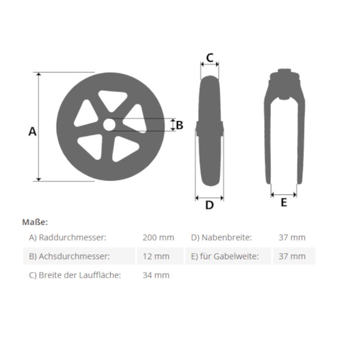 Mobilex Ersatzrad für Rollatoren Vorderrad PU