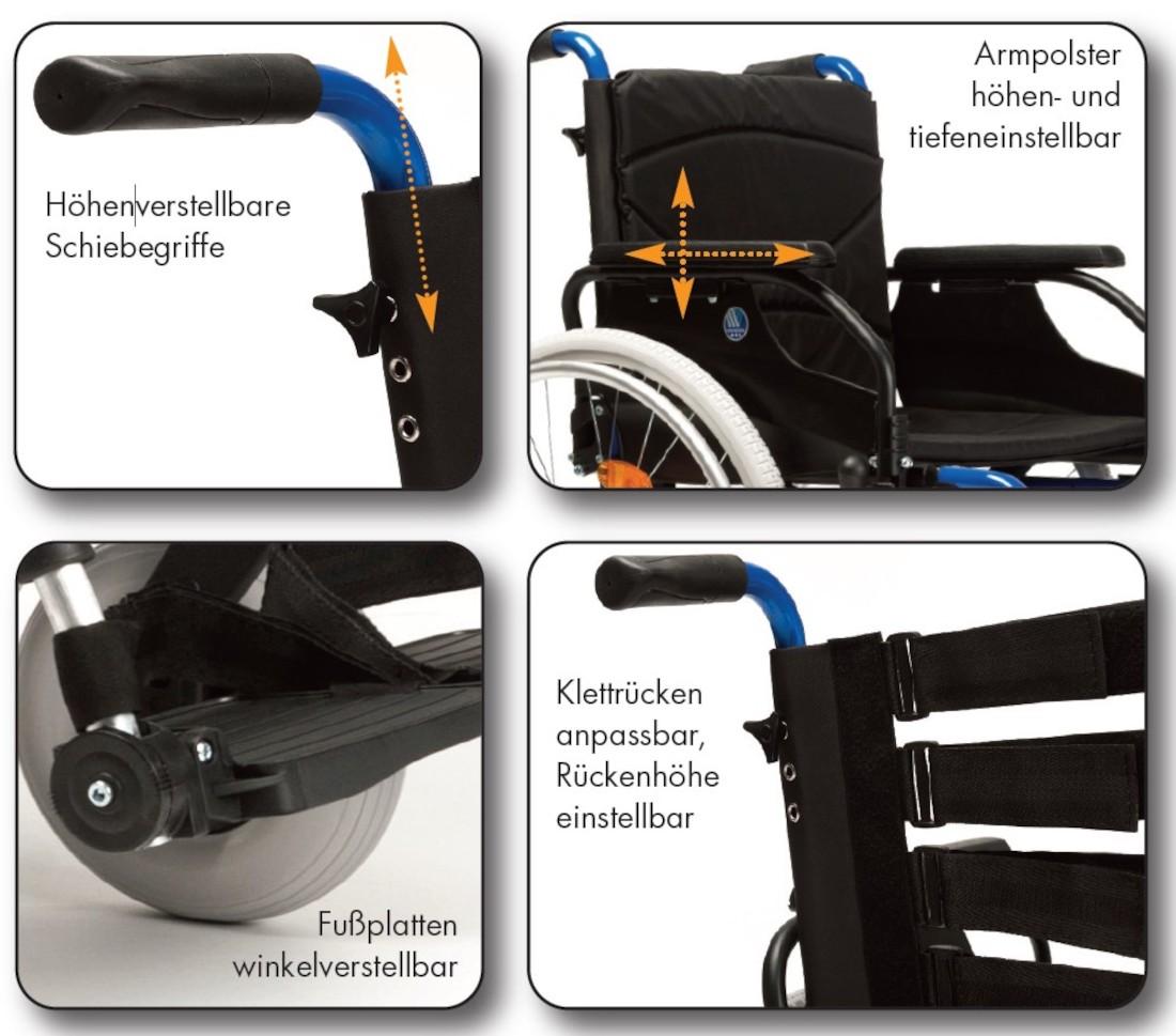 Rollstuhl Vermeiren D200-V mit Trommelbremse, Leichtgewichtrollstuhl faltbar