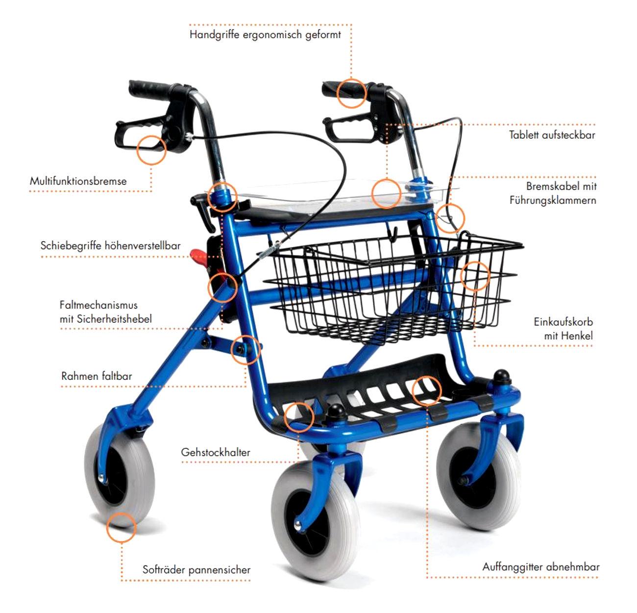 Standard Rollator Vermeiren 286i mit Schutzhaube für Rollatoren Blau Standard Rollator Vermeiren 286i mit Schutzhaube für Rollatoren Carbon