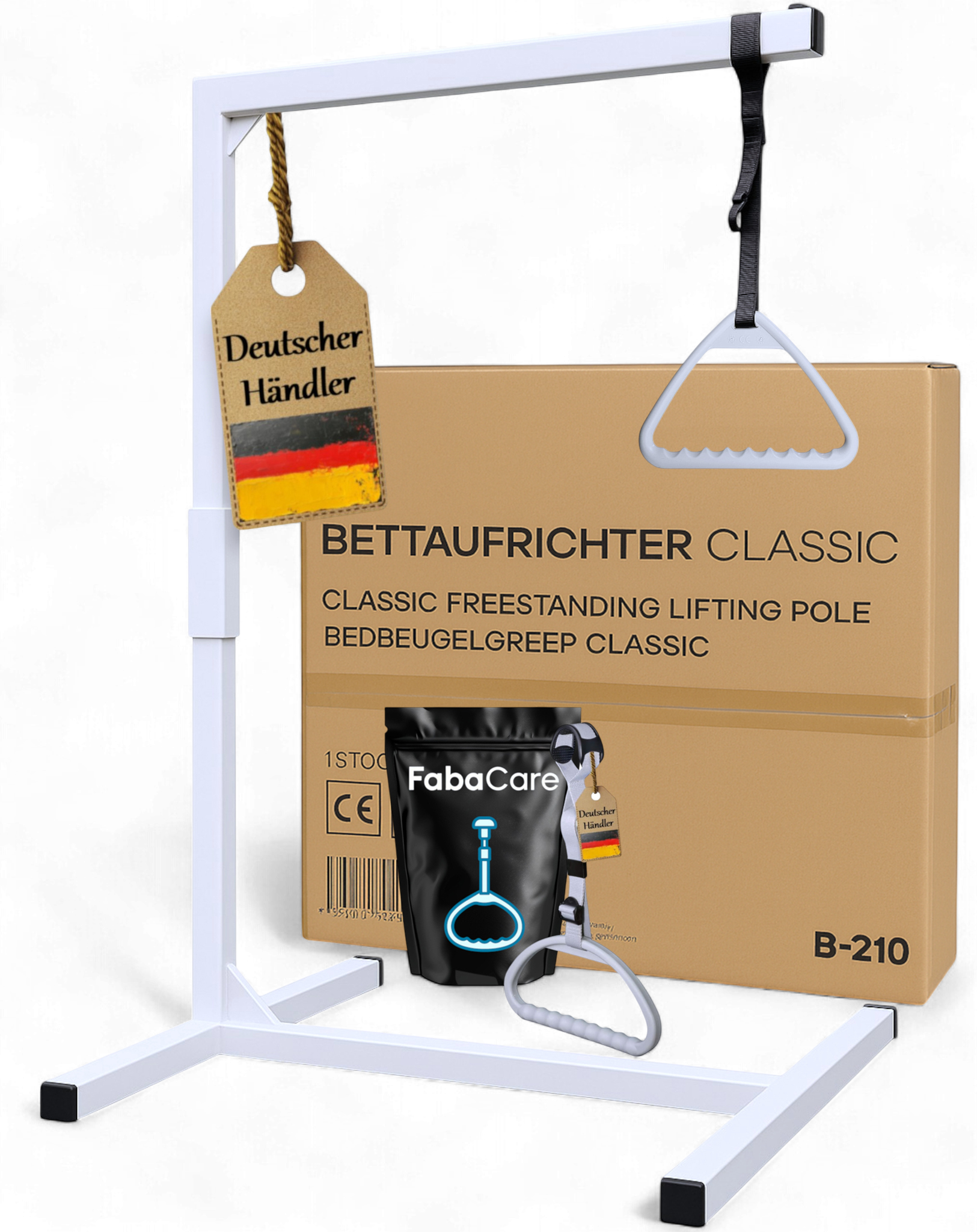 Bettaufrichter Classic Careline B-210, freistehend bis 130 KG Körpergewicht, inklusive zweiten Griff, TGN-RSG70-V