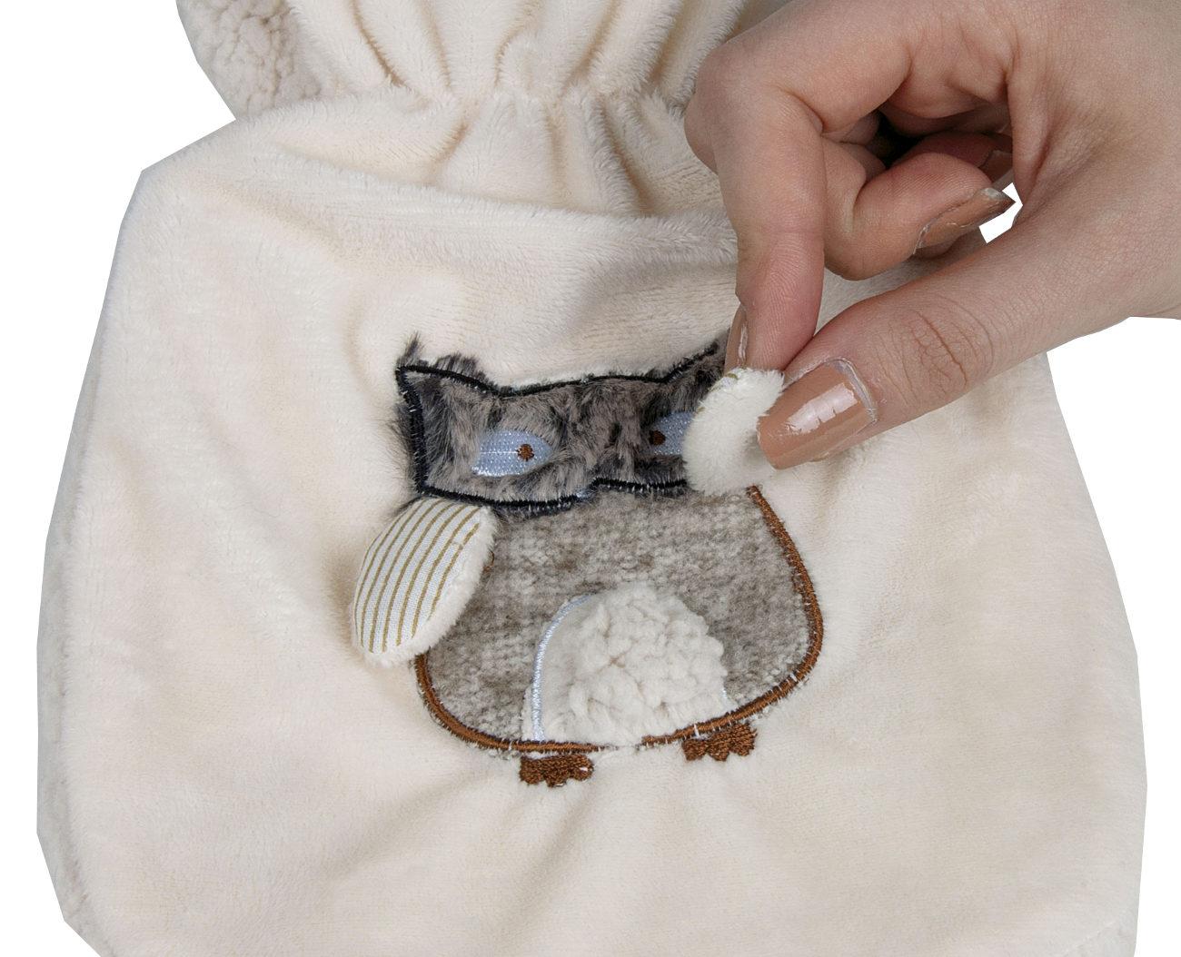 Wärmflasche Sänger mit Velourbezug Eule Oli