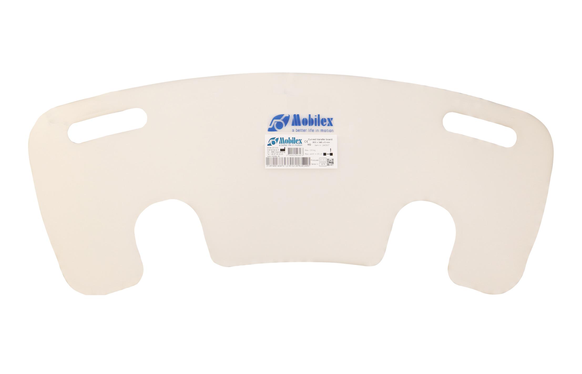 Mobilex Transferbrett aus Polypropylen gebogen 800 x 348 x 6 mm