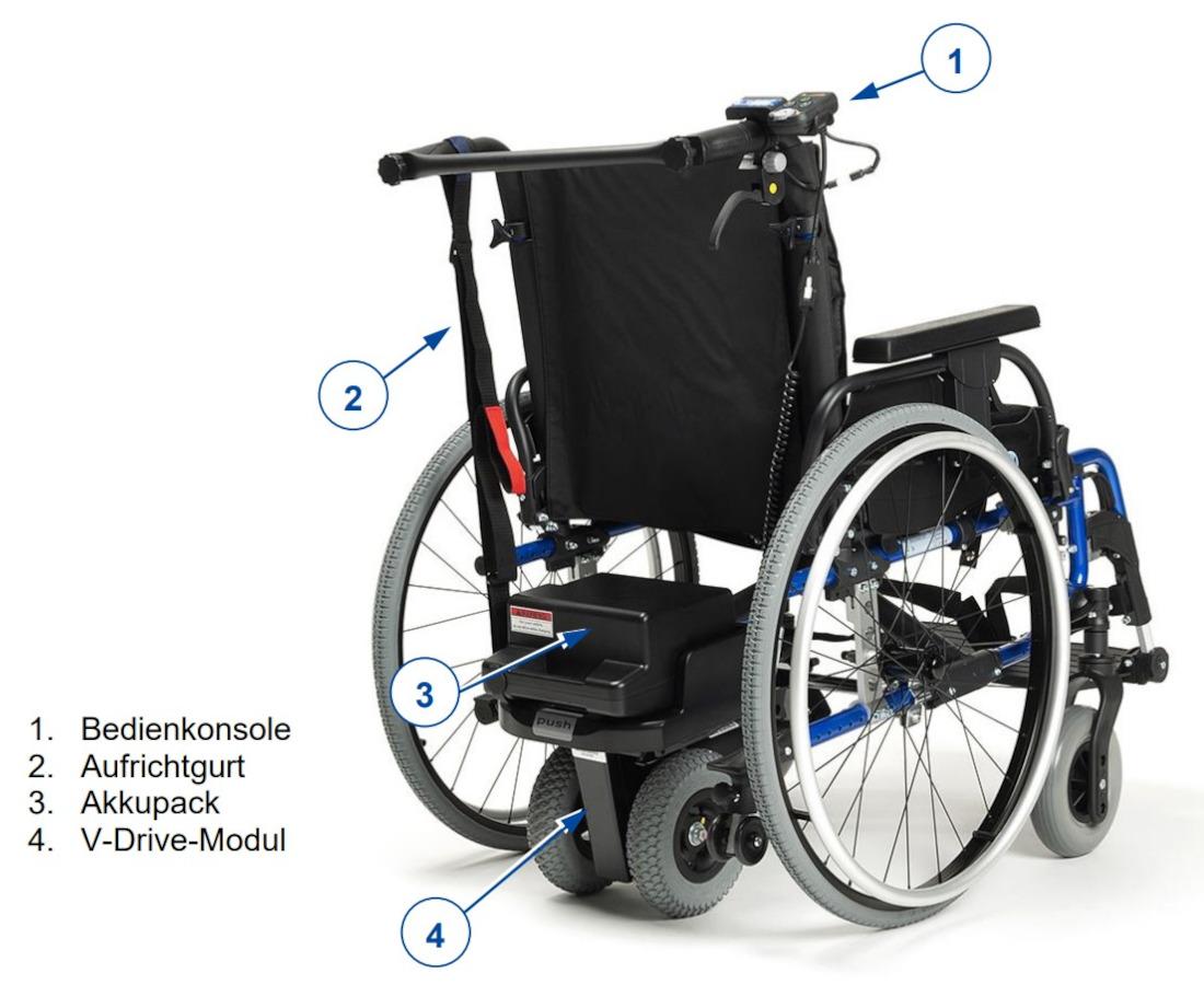 Elektrischer Rollstuhl Vermeiren D200-V mit V-Drive Motor und Trommelbremse