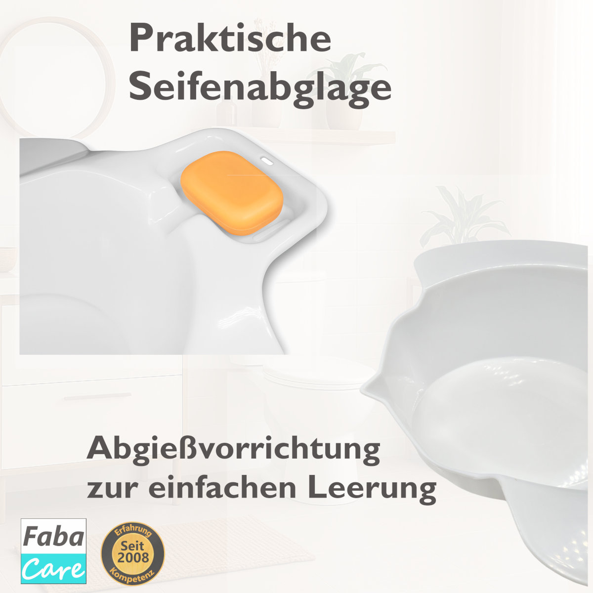 Bidet Einsatz für WC, 3,5 Liter Füllmenge, Sitzbad weiß
