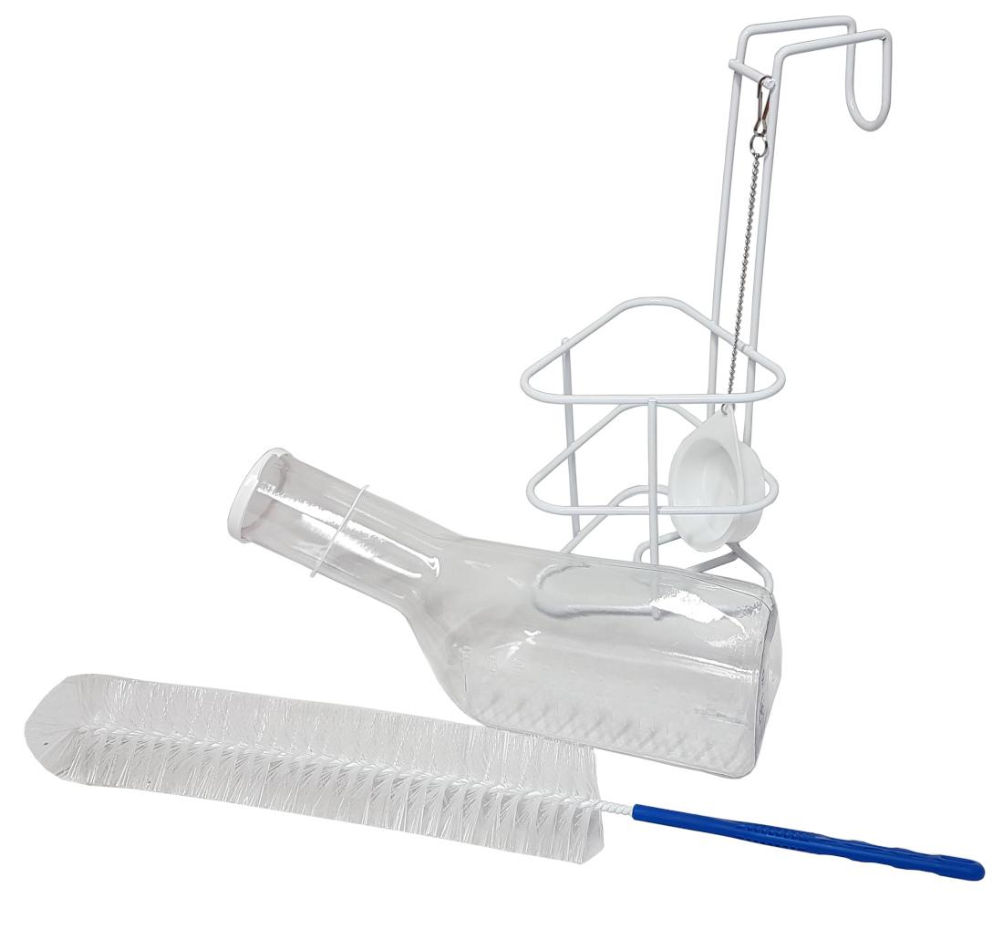 Urinflaschenset Standard f. Männer mit Halter und Bürste