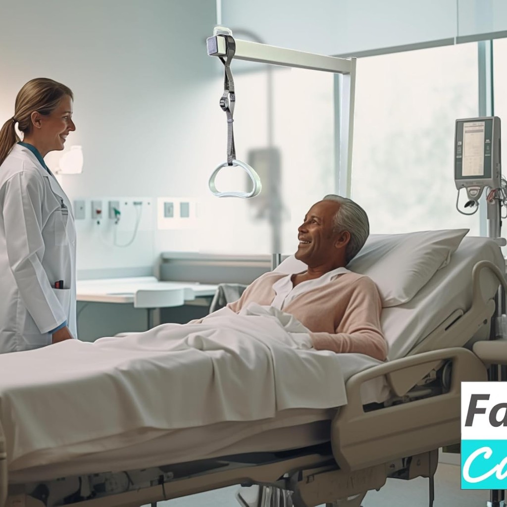 Rehaforum Bettaufrichter, freistehende Aufstehhilfe für das Bett mit Rolko Griff