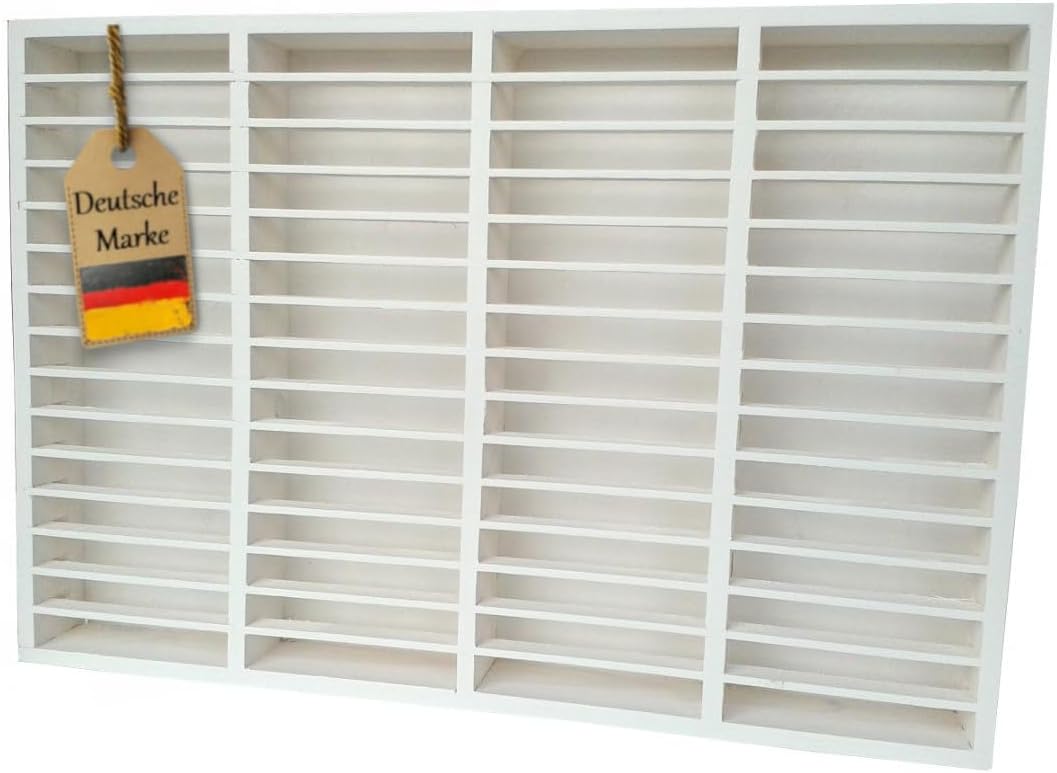 FabaHome MC Regal für 60 Kassetten, Holz Weiss - B-Ware