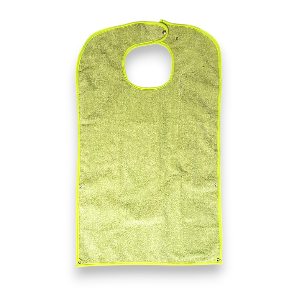 10x Waschbare Lätzchen mit  Auffangfalte von Dutchblue für Erwachsene Bewohner-Schutzservietten, Grün