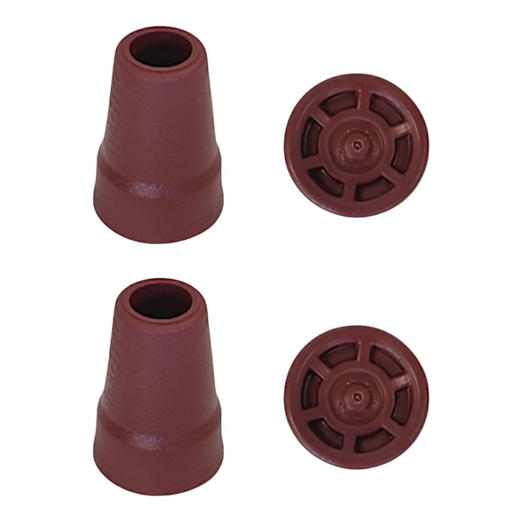 2x Rebotec Gummifuß für Krücken und Gehstöcke - Weinrot 19 mm - 2 Stück