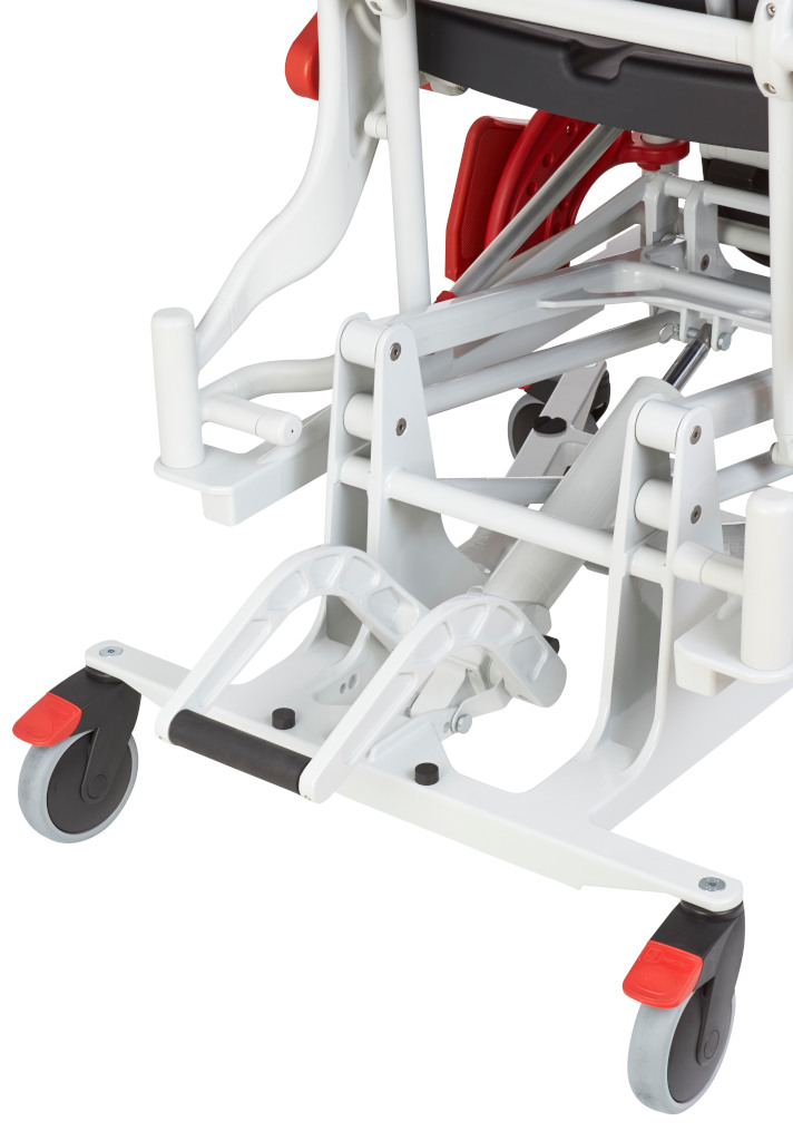 Rebotec Phoenix – Hydraulisch höhenverstellbarer Multifunktionsrollstuhl mit Hygieneausschnitt & Eimeraufnahme | bis 150 kg belastbar