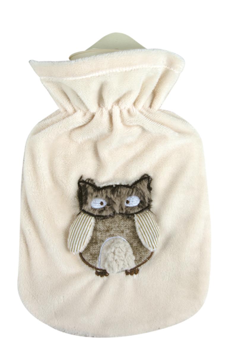 Wärmflasche Sänger mit Velourbezug Eule Oli
