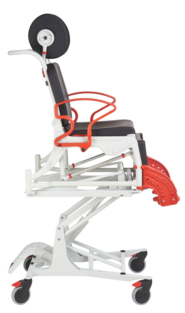 Rebotec Phoenix – Hydraulisch höhenverstellbarer Multifunktionsrollstuhl mit Hygieneausschnitt & Eimeraufnahme | bis 150 kg belastbar