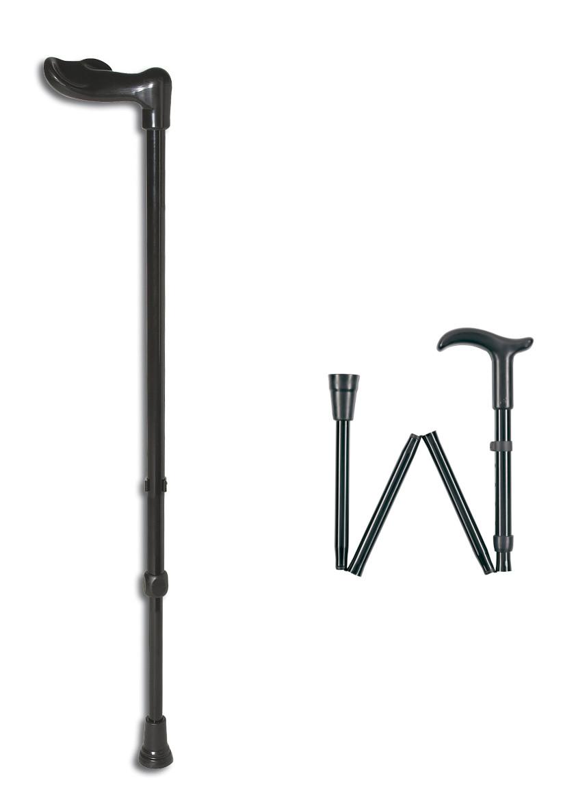 Gehstock faltbar Rebotec Fischerstock, mit Fischergriff anatomisch