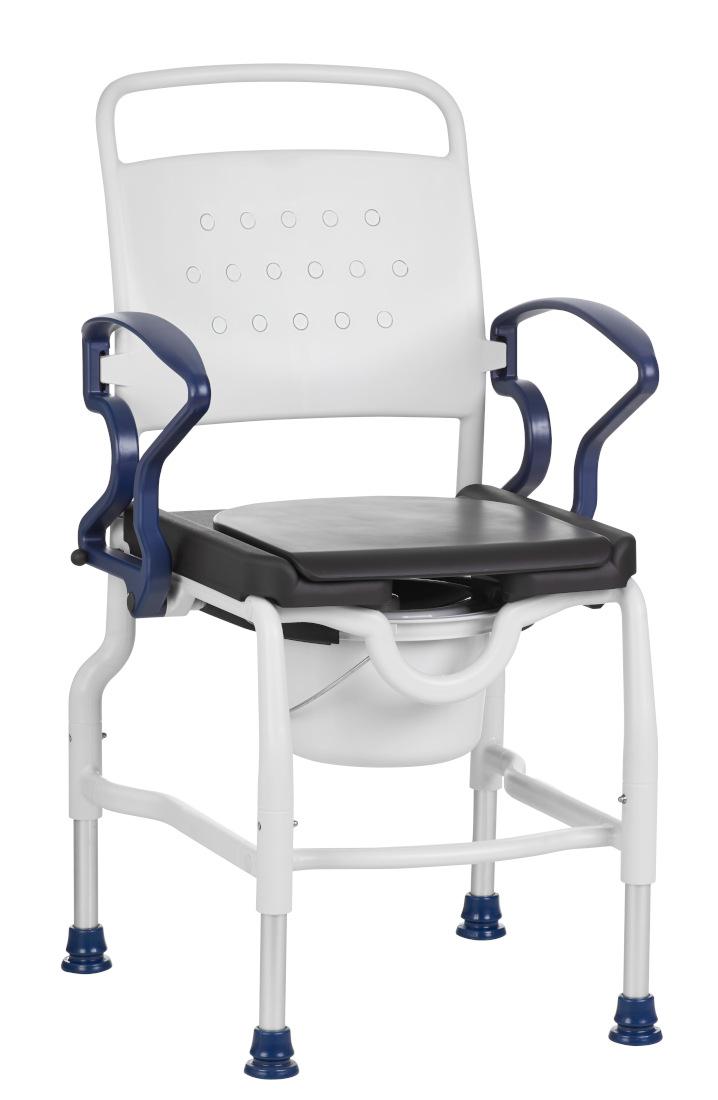 Dusch- und Toilettenstuhl Rebotec Ulm, höhenverstellbare Sitzfläche