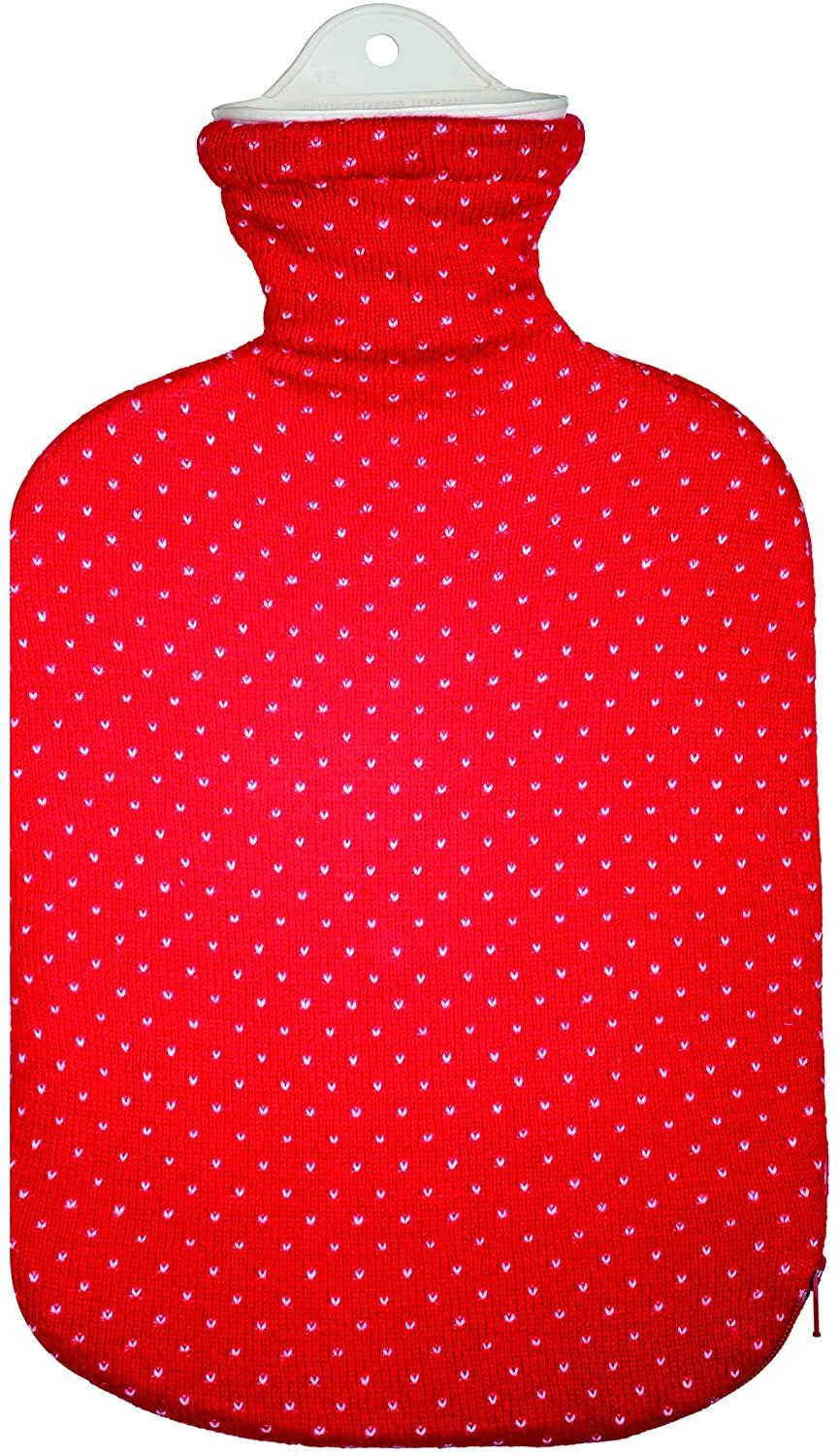 Wärmflasche Sänger mit Strickbezug