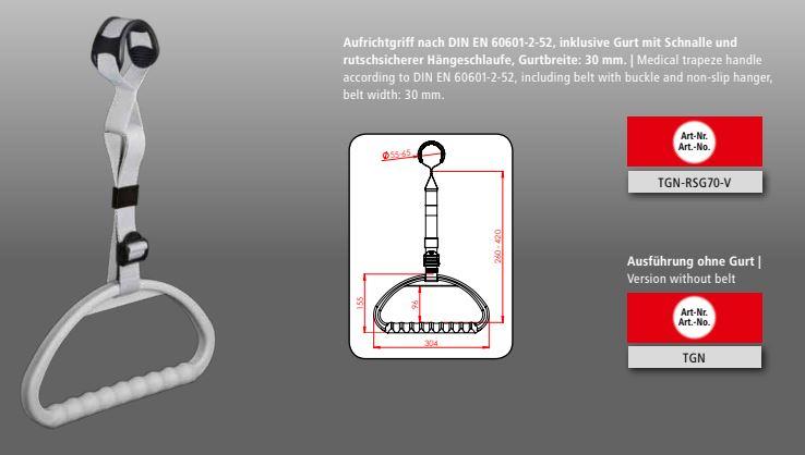 Rolko Aufrichtgriff - Griff mit Schnalle und rutschsicherer Hängeschlaufe, Gurtbreite: 30 mm
