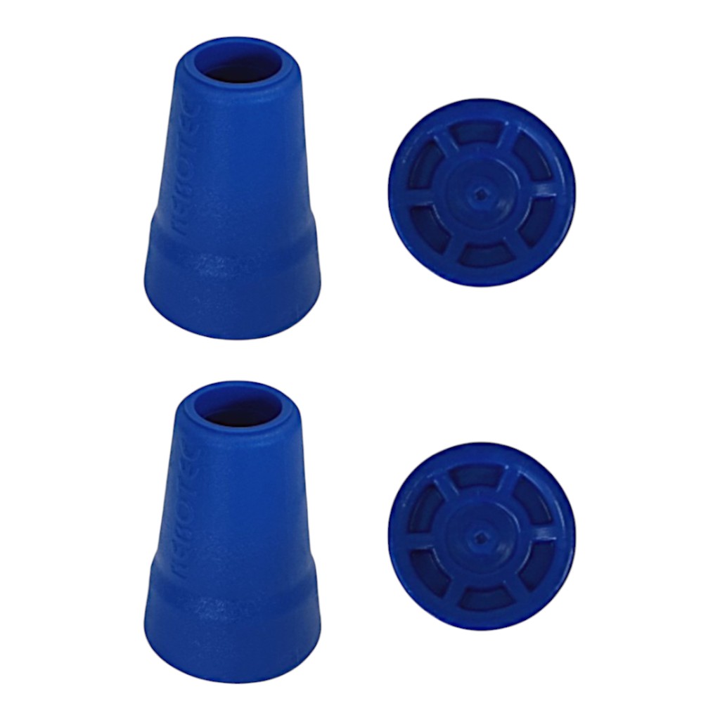 2x Rebotec Gummifuß für Krücken und Gehstöcke - Enzianblau 19 mm - 2 Stück