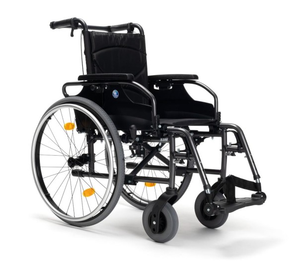 Hybrid-Rollstuhl Vermeiren D200-30° mit 30° verstellbarer Rückenneigung und Trommelbremse, faltbar