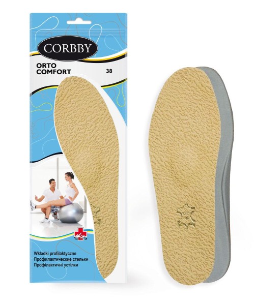 Corbby Orto Comfort Schuheinlagen Orthopädisch Leder 1 Paar